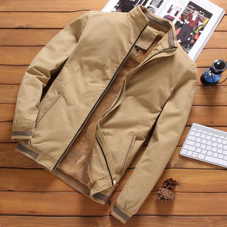 Buy fleece-dark-khaki Fleece Jackets Mens Plus Size Casual Jacket