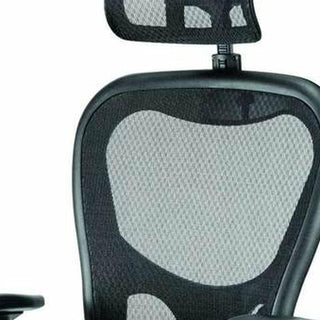 Black Mesh Fabric Rolling Office Desk  Chair