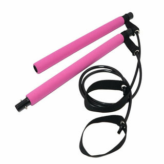 Buy pink Exercise Resistance Band Yoga Stick Pilates Stick Portable Fitness SP