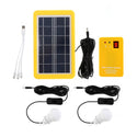 3W Solar Panel Emergency Light Kit Solar Generator 4 Heads USB Charger