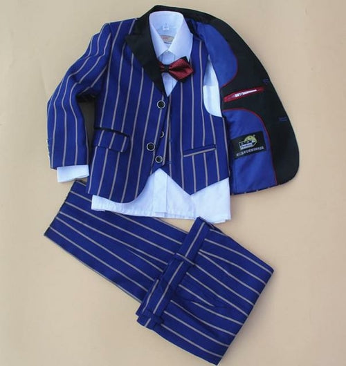 4 Pieces set  jacket+vest+pants +bow tie Children Formal Suit Jacket