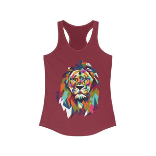 Buy solid-scarlet eBay Colorful Lion Graphic Racerback Tank Top