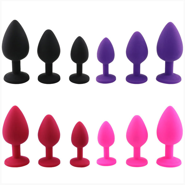 Silicone Butt Plug Anal Plug Unisex Sex Stopper 3 Different Size Adult Toys for Men/Women Anal Trainer for Couples