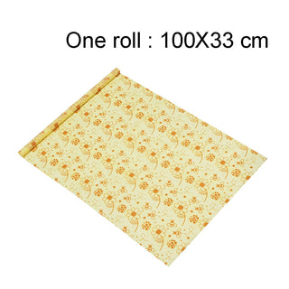 Buy 1-roll-flower-bee Beeswax Food Wrap Reusable Eco-Friendly Food Cover Sustainable Seal Tree Resin Plant Oils Storage Snack Wraps