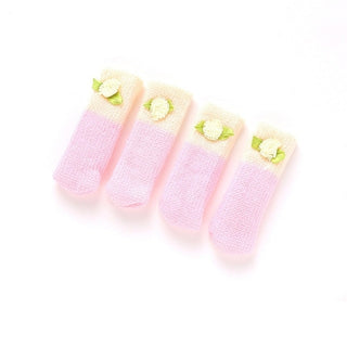 Buy pink-flower Anti Scrape Furniture Leg Socks