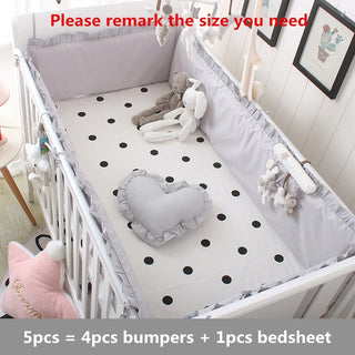 Buy hui-jia-bo-dian Princess Pink 100% Cotton Baby Bedding Set Newborn Baby Crib Bedding Set for Girls Boys Washable Cot Bed Linen 4 Bumpers+1 Sheet