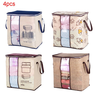 Buy 4pcs Non-Woven Portable Clothes Storage Bag