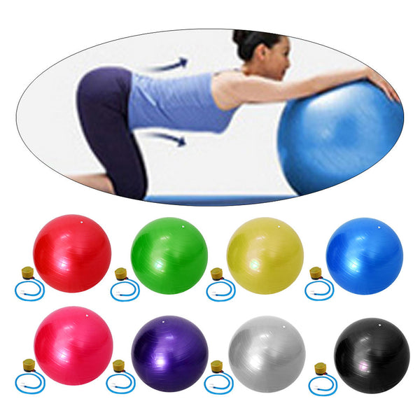 55cm Anti Burst Sports Yoga Ball w/ Pump Pilates Fitness Gym Balance