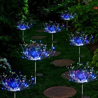 2 Pieces Multicolor Solar Firework Light Garden Decorative Lights SP