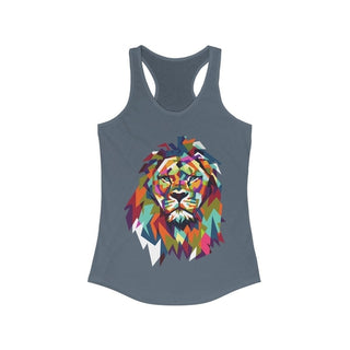 Buy solid-indigo eBay Colorful Lion Graphic Racerback Tank Top