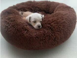 Buy dark-brown Pet Dog Bed Comfortable Donut Cuddler Round Dog Kennel Ultra Soft