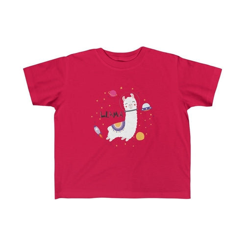 Toddler Llama in Space Kid Girls Tee