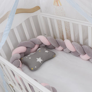 Buy gray-gray-pink 3M Baby Bed Bumper Braid