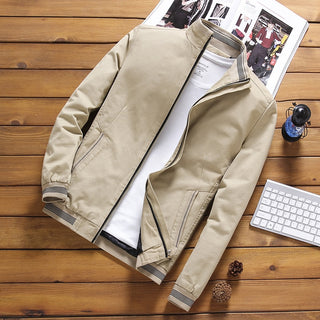 Buy thin-khaki Fleece Jackets Mens Plus Size Casual Jacket
