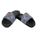 Men's Blue Slides, Paisley Print Slip-On Sandals