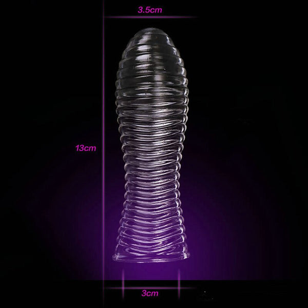 Reusable Condom Lube Textured Extender Sleeve Screw Thread Penis Cover Cock Ring Dildo Sheath Condoms Coque Sex Toys for Men - Webster.direct