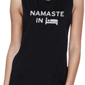 Namaste in Bed Muscle Tee Yoga Work Out Tank Top Cute Yoga T-Shirt