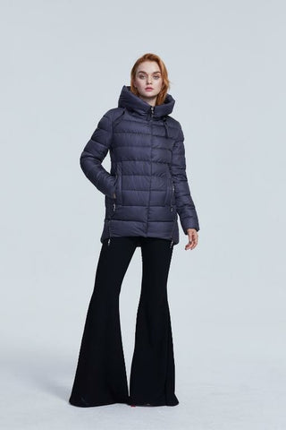 Buy navy-blue Women warm hooded winter coat women jacket casual parkas jacket
