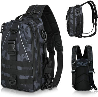 Buy new-black-camo LUXHMOX Fishing Backpack Waterproof Tackle-Bag Fishing Gear