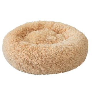 Buy beige Pet Dog Bed Comfortable Donut Cuddler Round Dog Kennel Ultra Soft