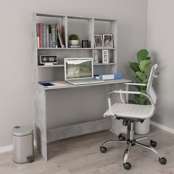 Desk with Shelves Black 43.3"x17.7"x61.8" Chipboard