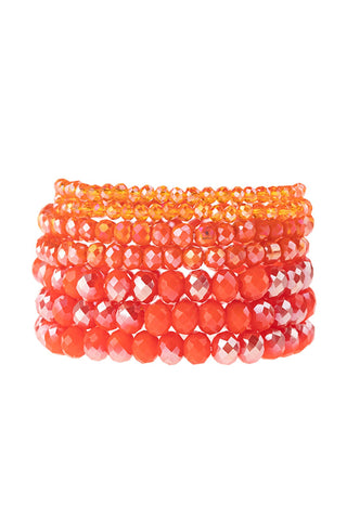 Buy orange Hdb2750 - Seven Lines Glass Beads Stretch Bracelet