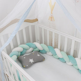 Buy blue-white-mint 3M Baby Bed Bumper Braid