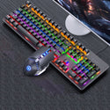 Mechanical Keyboard Black Axis Blue Switch Retro Punk Gaming Keyboard Mouse Headphone Three Piece Set Cable for Desktop Loptap