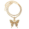 Crystal Butterfly Rhinestone Tennis Anklet Chain