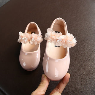 Baby Girls Walking Shoes Kids PU leather Big Flower Summer Princess