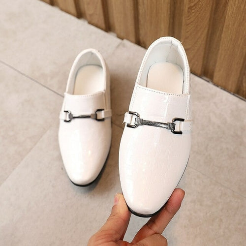 Boys Formal Dress Wedding Party Shoes For Girls Pointed British Style
