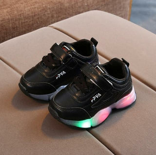 Buy black Children Casual Sneakers Running Shoes With Light LED Boys Girls 2021