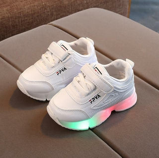 Buy white Children Casual Sneakers Running Shoes With Light LED Boys Girls 2021