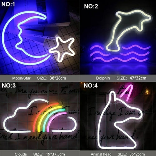 Cigarette Mouth Led Neon Night Sign Rainbow Neon Light Signs Wall USB