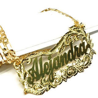 Customized Double Name Necklace For Women Gold Plated Silver
