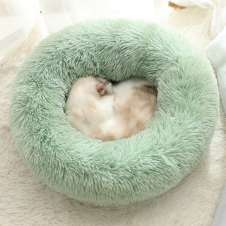 Buy light-green Pet Dog Bed Comfortable Donut Cuddler Round Dog Kennel Ultra Soft