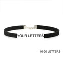 DIY Personalized Rhinestone Letter Custom Name Necklace Black Velvet