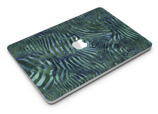 Deep Green and Blue Watercolor Zebra Pattern - MacBook Air Skin Kit