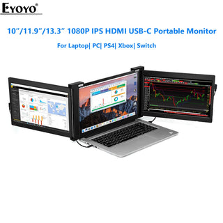 Eyoyo Portable Double Monitor 1080P USB C HDMI Gaming Monitor PS4 Xbox