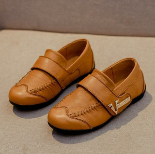 Buy brown Genuine Leather Kids Shoes For Boys Black Dress Children Loafers Big