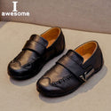 Genuine Leather Kids Shoes For Boys Black Dress Children Loafers Big