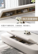 Genuine leather bed frame Soft Beds massager storage safe speaker LED