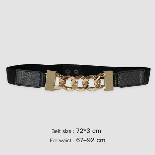 Gold chain belt elastic