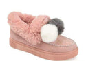 2020 women new winter high top shoes with soft bottom and  pom pom fur