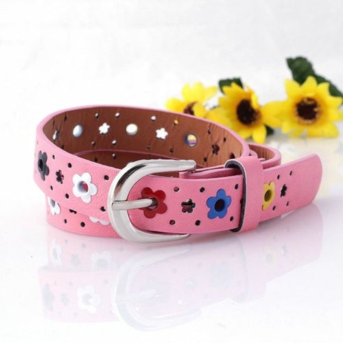 Hollow Butterfly Flowers Children Belt Boys and Girls Brand PU Leather
