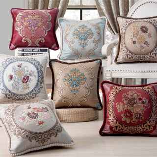 Home Embroidered Pillowcase Retro Textile Art