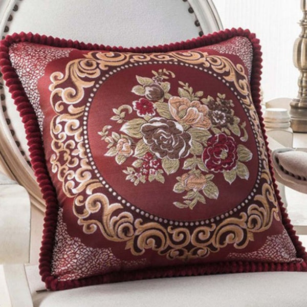 Home Embroidered Pillowcase Retro Textile Art