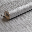 Industrial Texture Plain Wallpaper Roll Metallic Glitter Silver Shiny