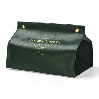 Buy green Leather Tissue Box Case