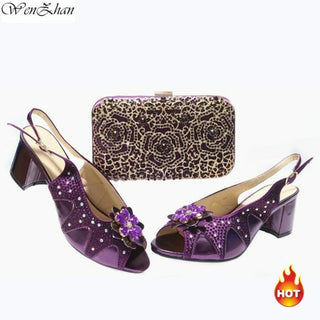 Buy purple Rhinestones Shoes and Bags